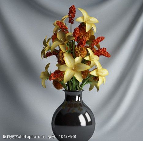 3d设计源文件3D室内装饰花卉模型图片