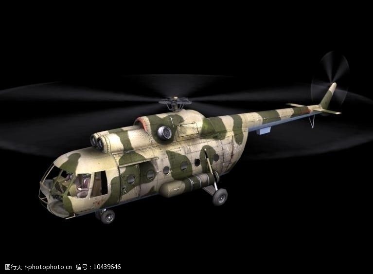 3d设计源文件3D武装直升机模型图片