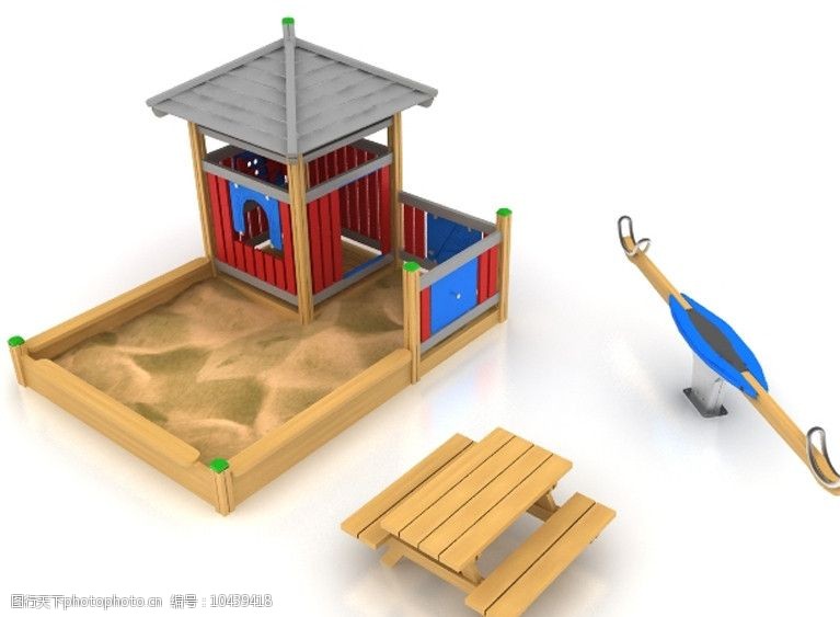 3d设计源文件儿童游乐设施模型图片